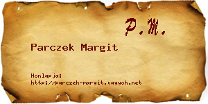 Parczek Margit névjegykártya